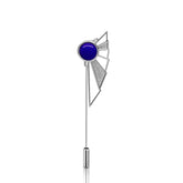 Blue Platinum Rene Lapel Pin